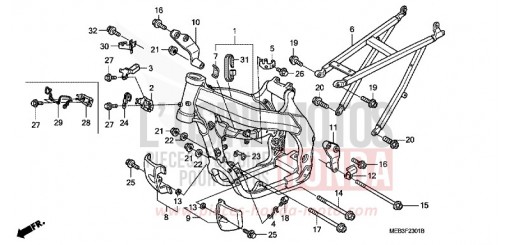 CARROSSERIE DE CHASSIS (CRF450R5,6,7,8) CRF450R6 de 2006